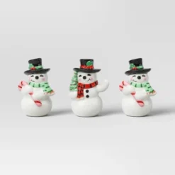 12pc Battery Operated Glittered Paper Christmas Village Set With Bottle Brush Trees And Snowmen - Wondershop™ White/Pink/Blue -Wondershop GUEST b86d9d4e 3c8a 4a90 a8b1 52faf9746214