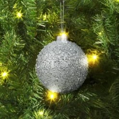 Christmas Silver Beaded Ball Ornament - Wondershopâ˘