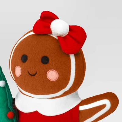 17.25" Fabric Gingerbread Woman Holding Tree Decorative Sculpture - Wondershop™ Brown 2 17.25" Fabric Gingerbread Woman Holding Tree Decorative Sculpture - Wondershop™ Brown - Image 2