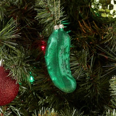 Pickle Glass Christmas Tree Ornament - Wondershop™: Mold-Blown, Indoor Decoration, 5.3" Height 1 Pickle Glass Christmas Tree Ornament - Wondershop™: Mold-Blown, Indoor Decoration, 5.3" Height