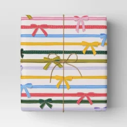 30â 20 Sq Ft Christmas Roll Wrap Bowtie Stripes - Wondershopâ˘