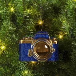 Christmas Blue Glass Camera Ornament - Wondershopâ˘