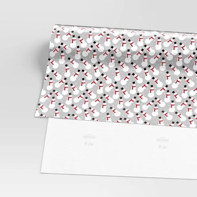 30” 25 Sq Ft Christmas Roll Wrap Snowman On Silver - Wondershop™ 2 30” 25 Sq Ft Christmas Roll Wrap Snowman On Silver - Wondershop™ - Image 2