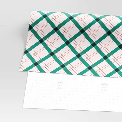 30” 25 Sq Ft Christmas Roll Wrap Green/White/Red Plaid - Wondershop™ 2 30” 25 Sq Ft Christmas Roll Wrap Green/White/Red Plaid - Wondershop™ - Image 2