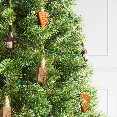 3pc Christmas Gift Ornament Set Glass Wine/Cheese/Baguette - Wondershop™ 1 3pc Christmas Gift Ornament Set Glass Wine/Cheese/Baguette - Wondershop™