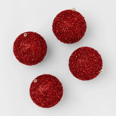 9pc Tinsel Ball Christmas Tree Ornament Set - Wondershop™ 4 9pc Tinsel Ball Christmas Tree Ornament Set - Wondershop™ - Image 4