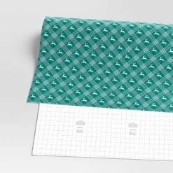 30" 50 Sq Ft Christmas Roll Wrap Deer And Plaid On Green - Wondershop™ -Wondershop GUEST dd569e48 7572 4ba2 838a 35ed287e16f8