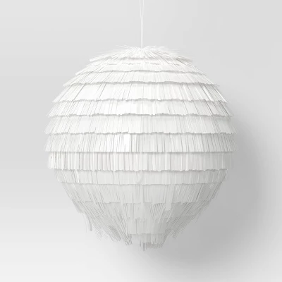 4ct 150mm Christmas Ornament Set White Fringe - Wondershop™ 2 4ct 150mm Christmas Ornament Set White Fringe - Wondershop™ - Image 2