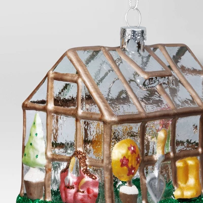 Christmas Glass Green House Ornament - Wondershop™ 2 Christmas Glass Green House Ornament - Wondershop™ - Image 2