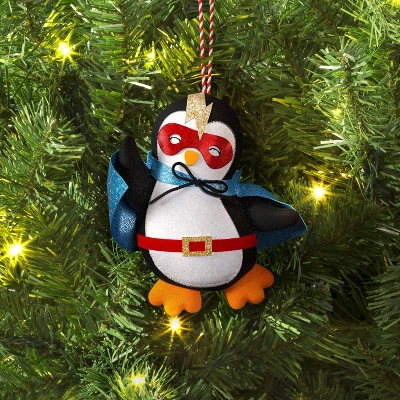 5.25" Christmas Fabric Superhero Ornament Penguin - Wondershop™ 1 5.25" Christmas Fabric Superhero Ornament Penguin - Wondershop™
