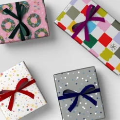 4 Pk Christmas Velvet Ribbon Dark Luxe - Wondershopâ˘