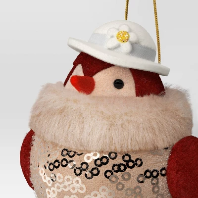 Christmas Featherly Friends Ornament White Hat - Wondershop™ 2 Christmas Featherly Friends Ornament White Hat - Wondershop™ - Image 2