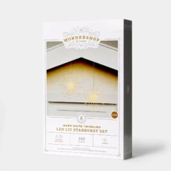 2pk Christmas LED Starburst Novelty Sculpture With 140 Warm White Twinkle Lights - Wondershopâ˘