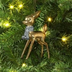 Christmas Plastic Deer Ornament Gold - Wondershopâ˘