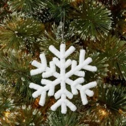 Yarn-Wrapped Snowflake Christmas Tree Ornament White - Wondershopâ˘