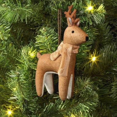 Christmas Fabric Deer Ornament Brown - Wondershop™ 1 Christmas Fabric Deer Ornament Brown - Wondershop™