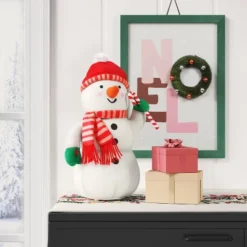 12.5" Battery Operated Animated Plush Snowman Figurine - Wondershop™ White