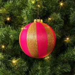 3.5" Christmas Hot Pink Thread Wrapping Ornament - Wondershopâ˘